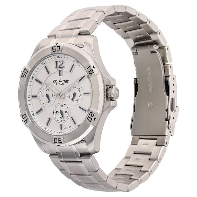 TITAN Octane Silver Dial Stainless Steel Strap Watch