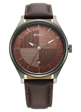 a wooden watch with a brown leather strap