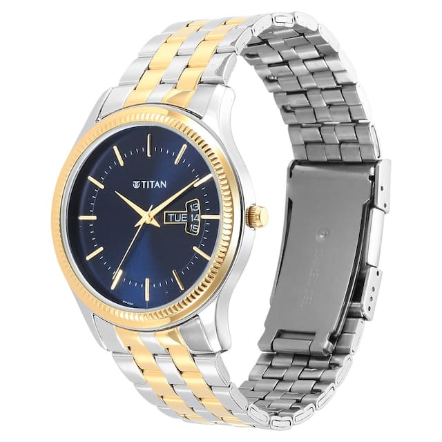 TITAN Karishma Blue Dial Brass Strap Watch