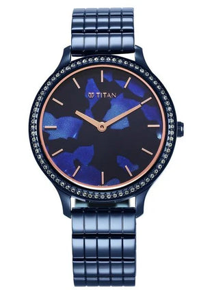 a watch with blue and black dials