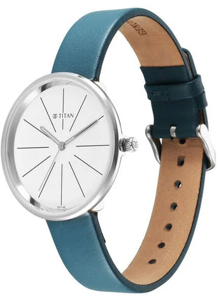 a watch with a blue strap on a white background