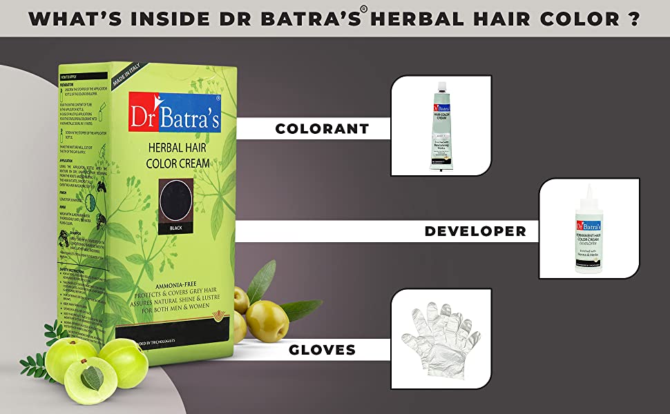 Dr Batra's Herbal Ammonia Free Hair Color Cream Black - 130 gm SPN-FOR 1