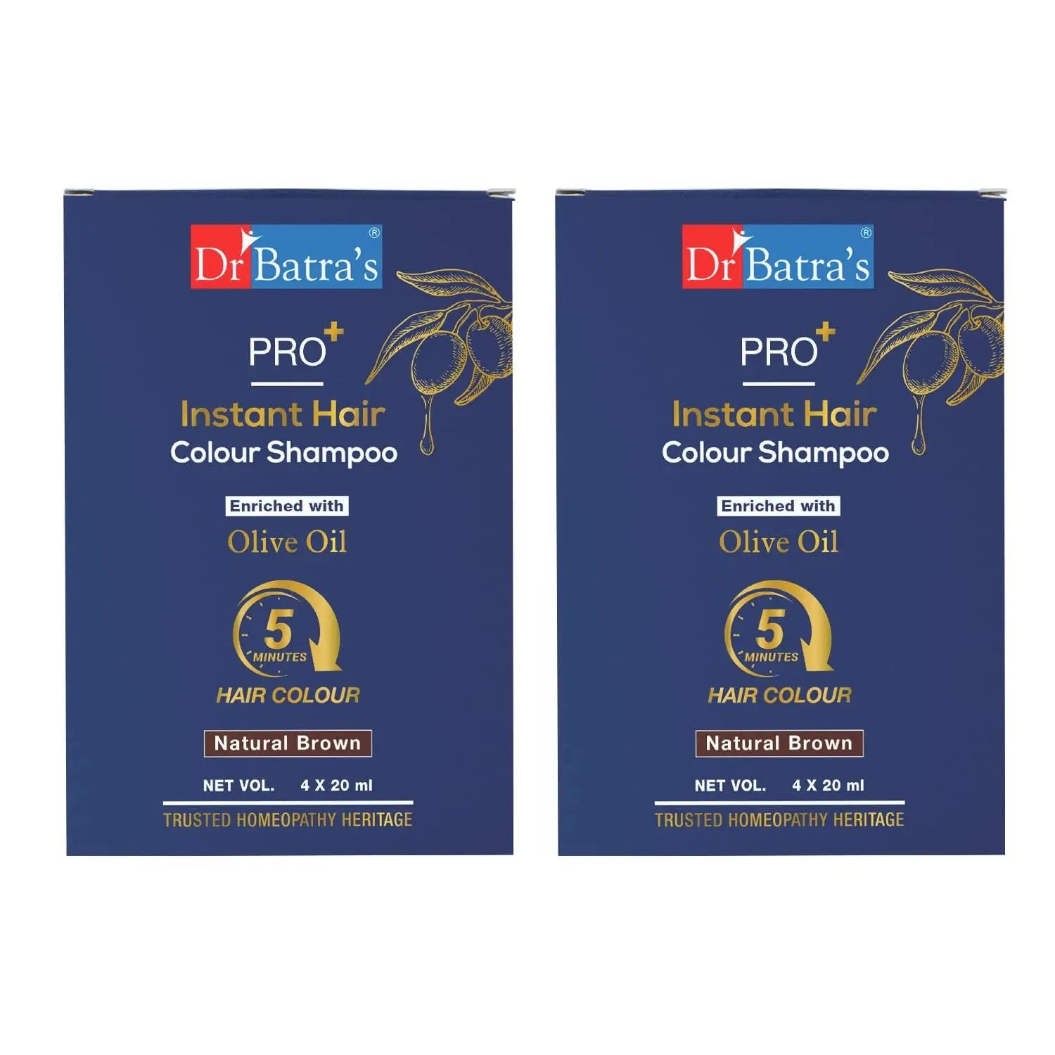 Dr Batra’s Pro Instant Hair Colour Shampoo Pack of 2 BROWN