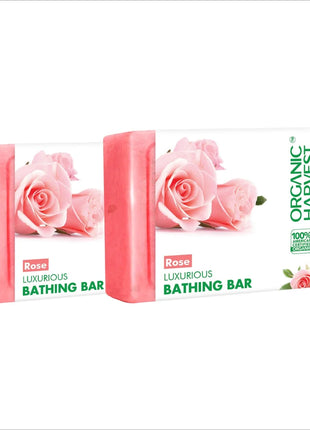 Organic Harvest Luxurious Bathing Bar pack of 2 - Rose -