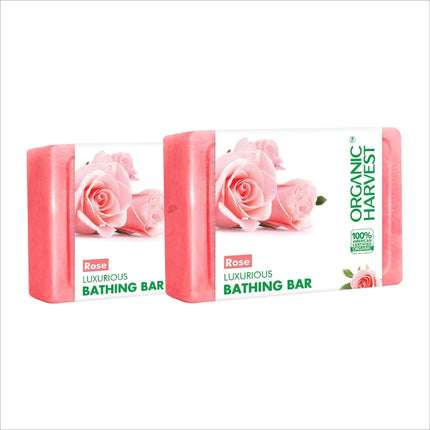 Organic Harvest Luxurious Bathing Bar pack of 2 - Rose -