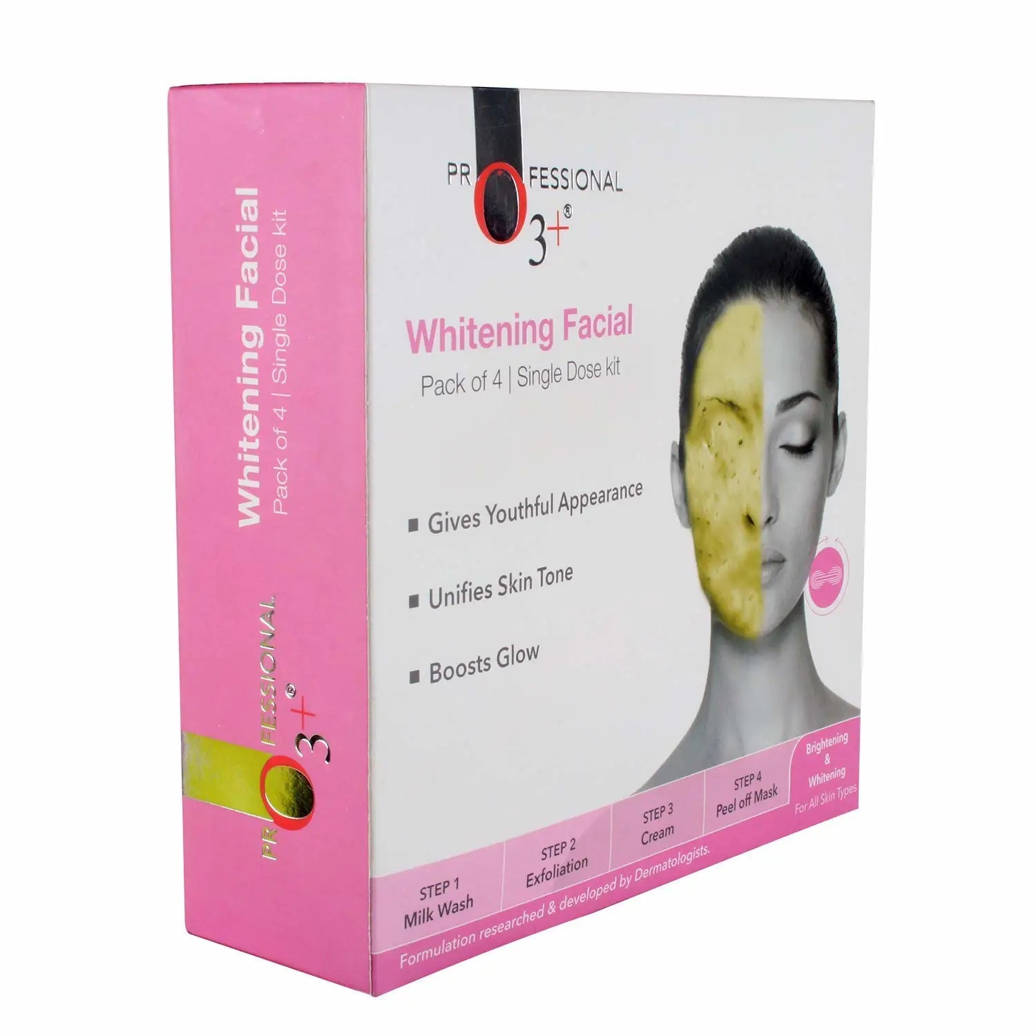 O3 + Whitening Facial Pack of 4 | Single Dose Kit 180g