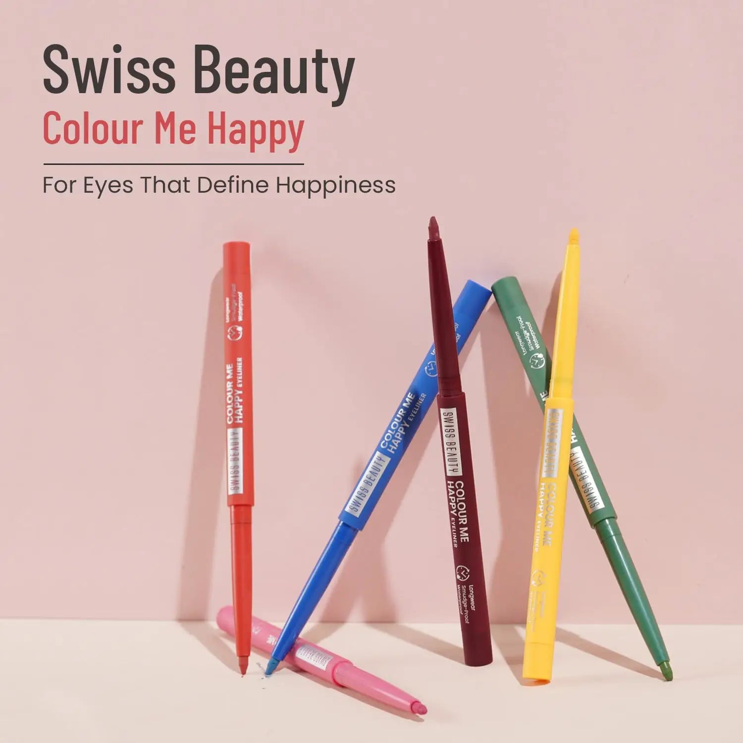 Swiss Beauty Colour Me Happy Eyeliner - 12 Vibrant Shades