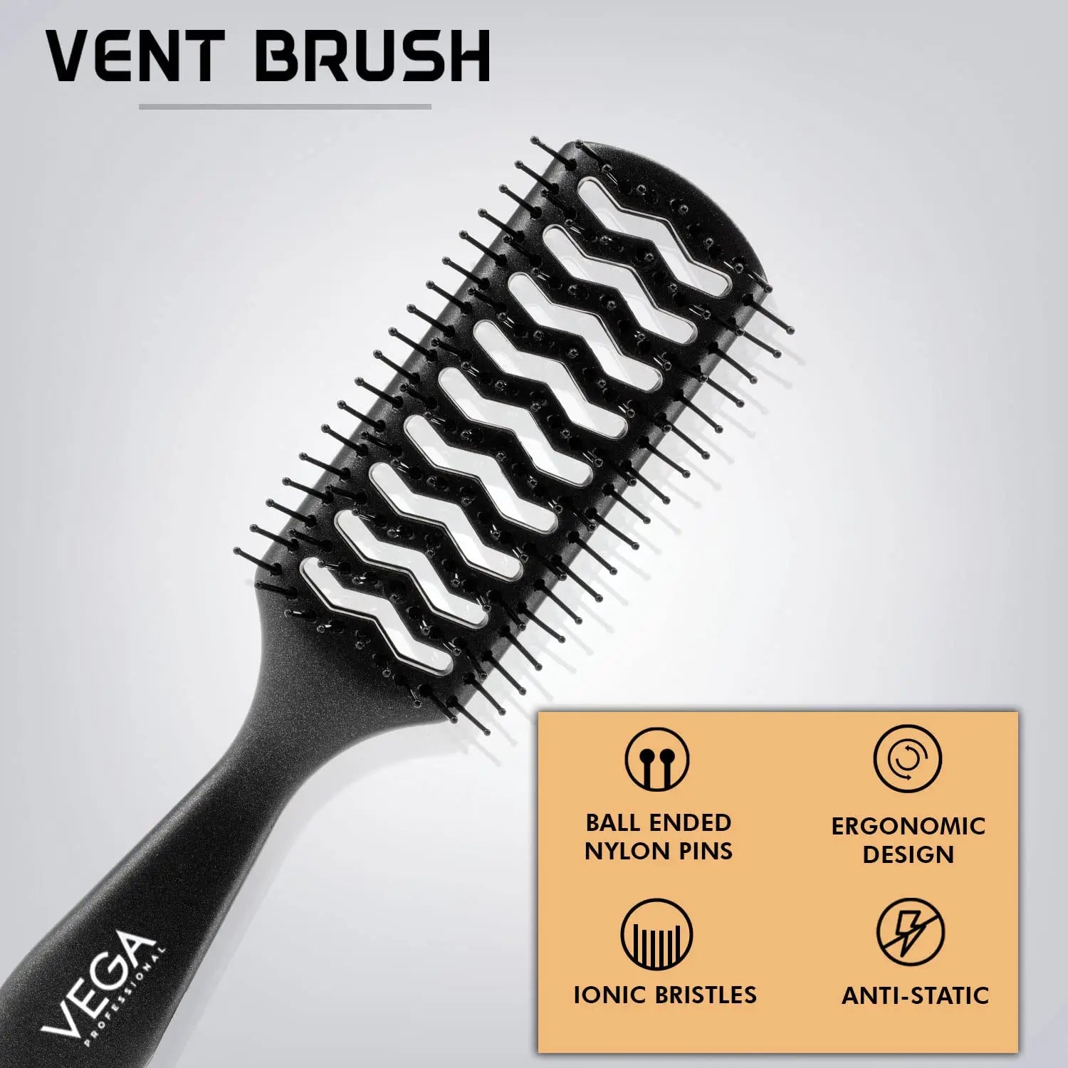 Vega Professional Vent Hair Brush with Ionic Bristles