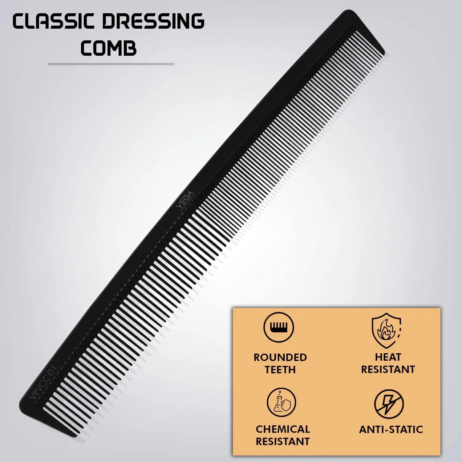 Vega Professional Dressing Comb VPVCC-01 (Pack of 2) - Heat