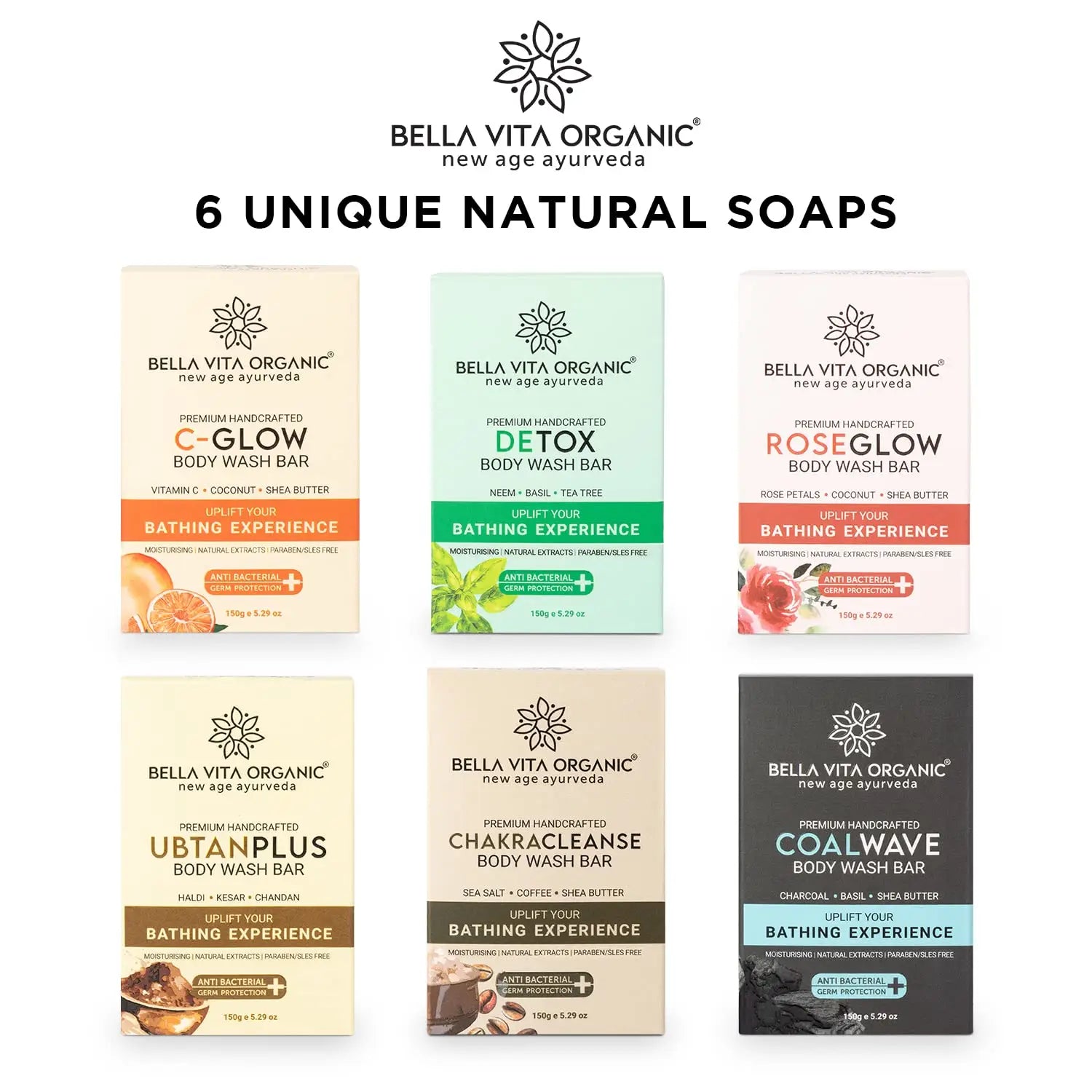 Bella Vita Organic C-Glow Body Wash Bar Natural Soap 150gm