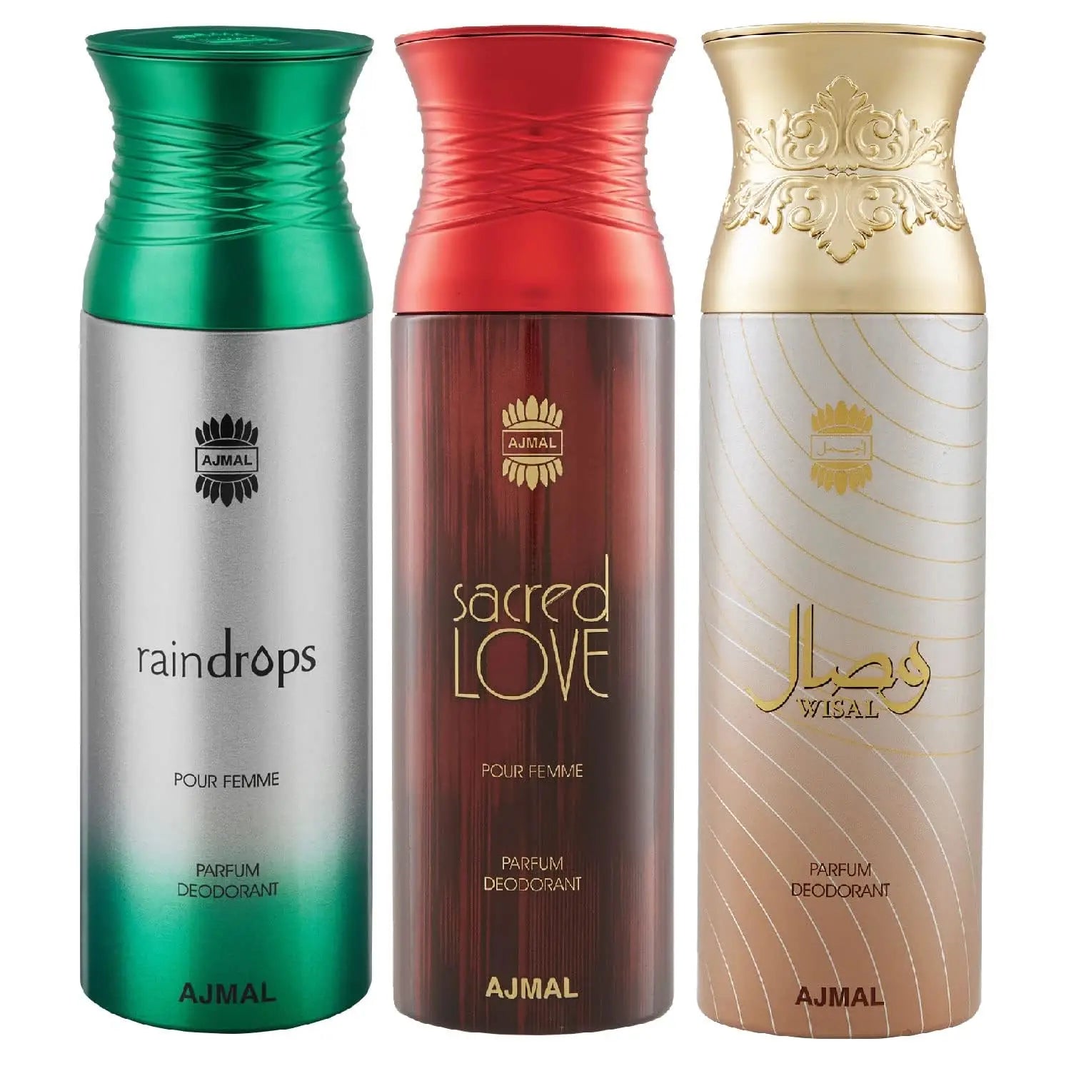 Ajmal Raindrops & Sacred Love & Wisal Deodorant Spray