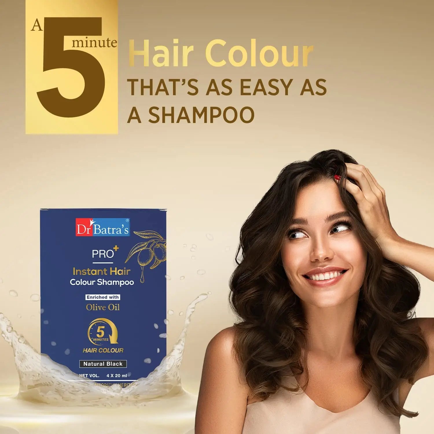 Dr Batra’s Pro + Instant Hair Colour Shampoo - Natural