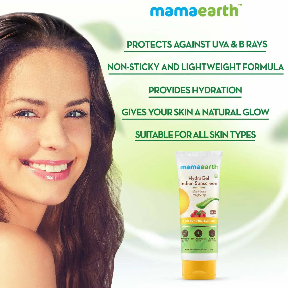 Mamaearth HydraGel Indian Sunscreen SPF 50 50g