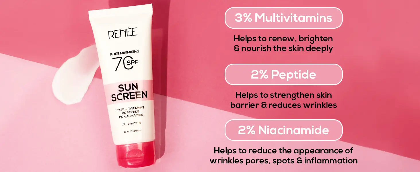 RENEE Pore Minimizing Sunscreen SPF 70 With 2% Niacinamide