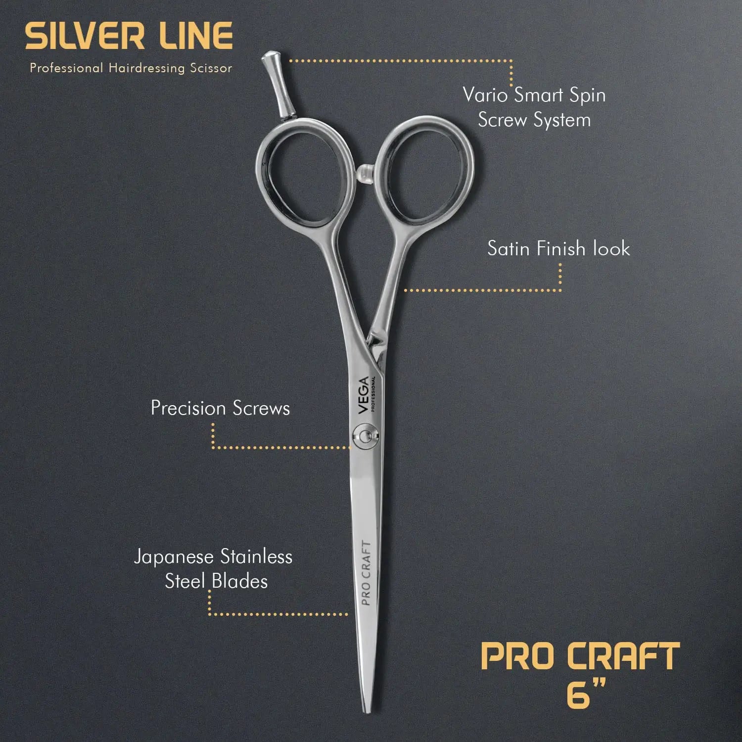 Vega Professional Pro Craft 6’ Silver Line Hairdressing