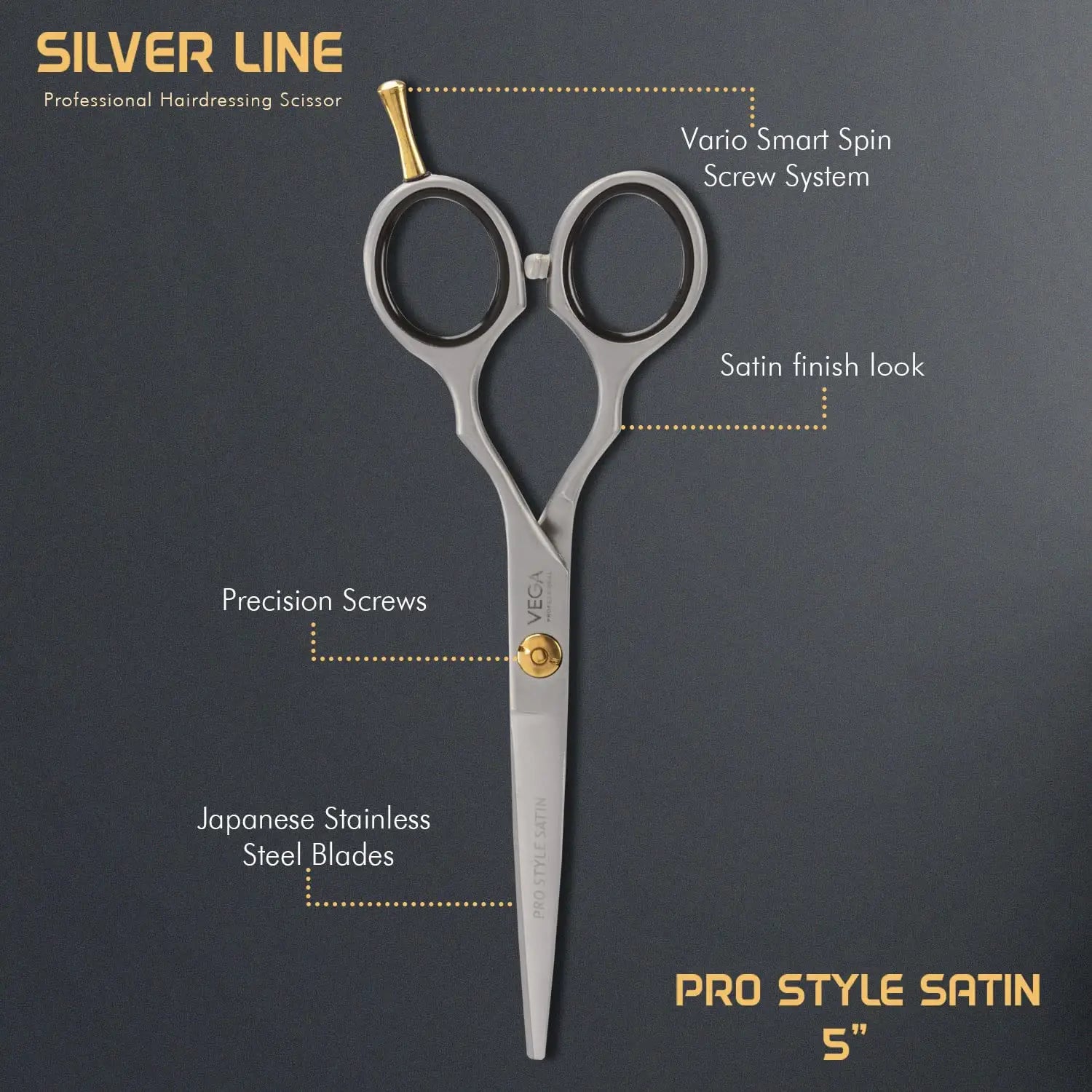 Vega Professional Pro Style Satin Hairdressing Scissor (5