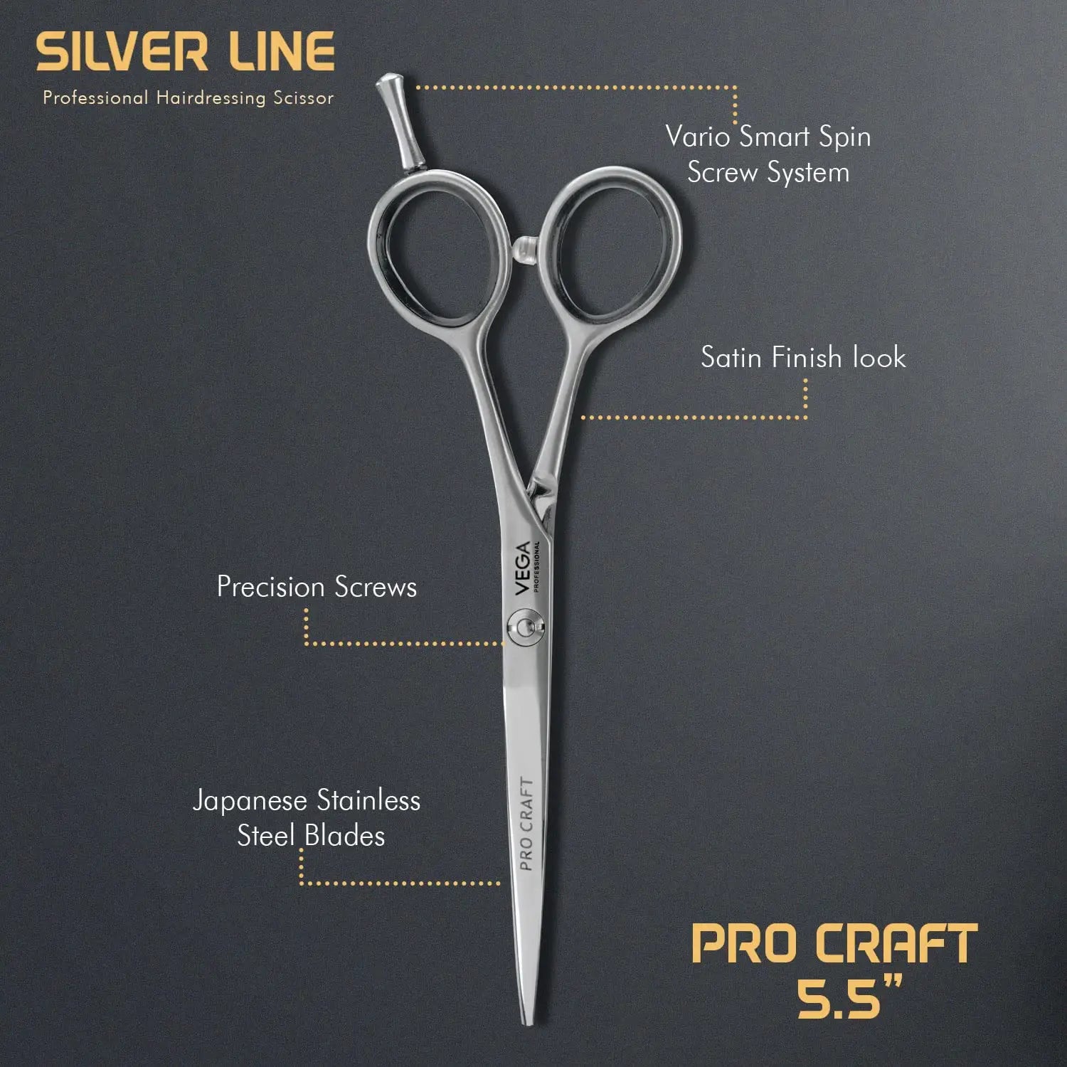 Vega Professional Pro Craft 5.5’ Hairdressing Scissors