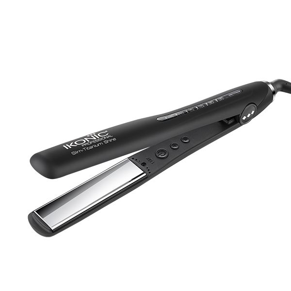 IKONIC Slim Titanium Shine Hair Straightener (Black)