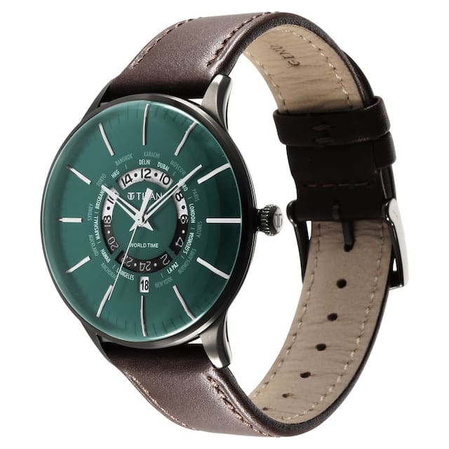 Titan NR1830KL01 Green Leather Analog Men's Watch – Better Vision