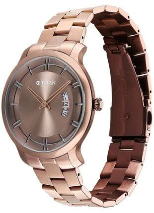 a women's watch with a brown dial