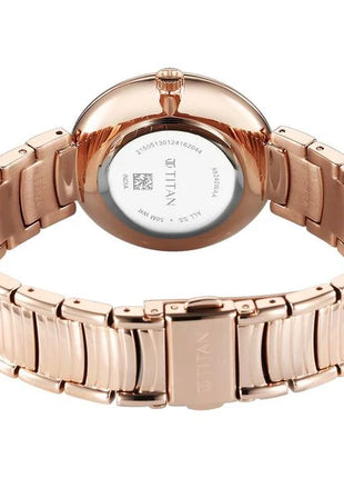 a women's watch with a rose gold bracelet