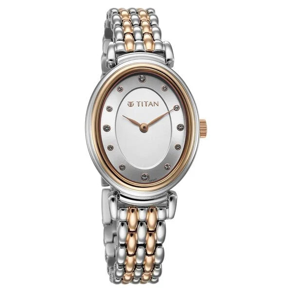 a women's watch with two tone bracelet