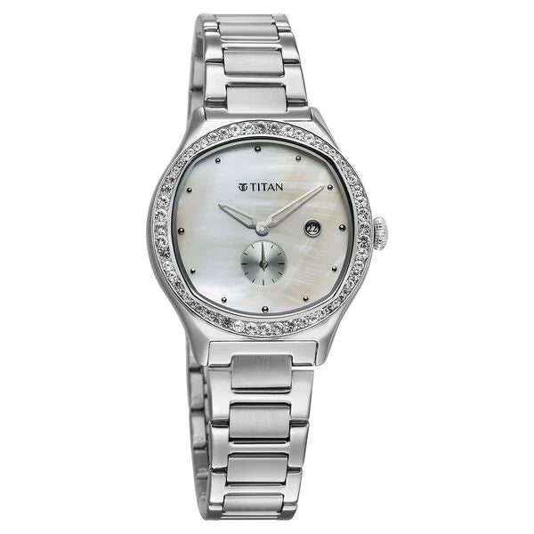 a women's watch with diamonds on the dial