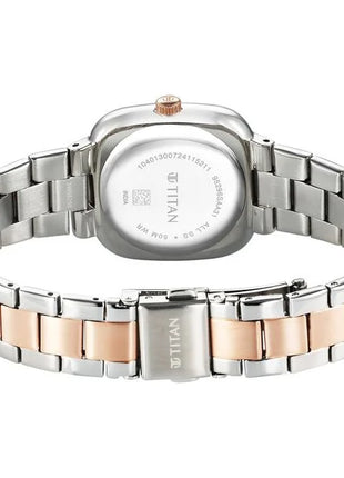 a women's watch with two tone bracelet