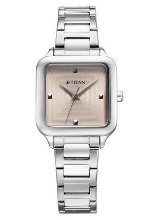 a women's watch with a stainless steel bracelet