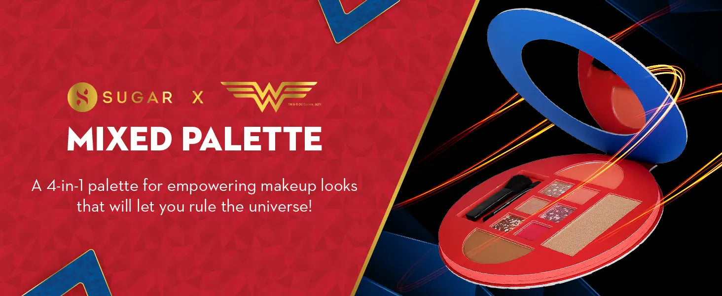 SUGAR Cosmetics X Wonder Woman Face and Eyeshadow Palette