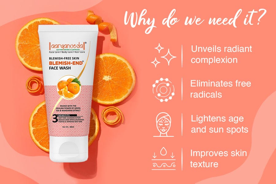 AARYANVEDA Blemish-End Face Wash With Green Tea & Mandarin