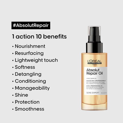 a bottle of l'oreal absolue repair oil