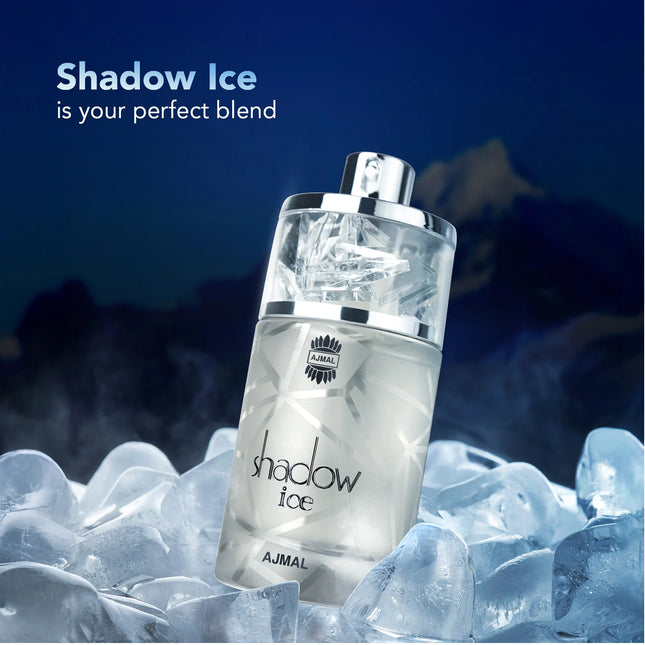 a bottle of shadow ice on a bed of ice