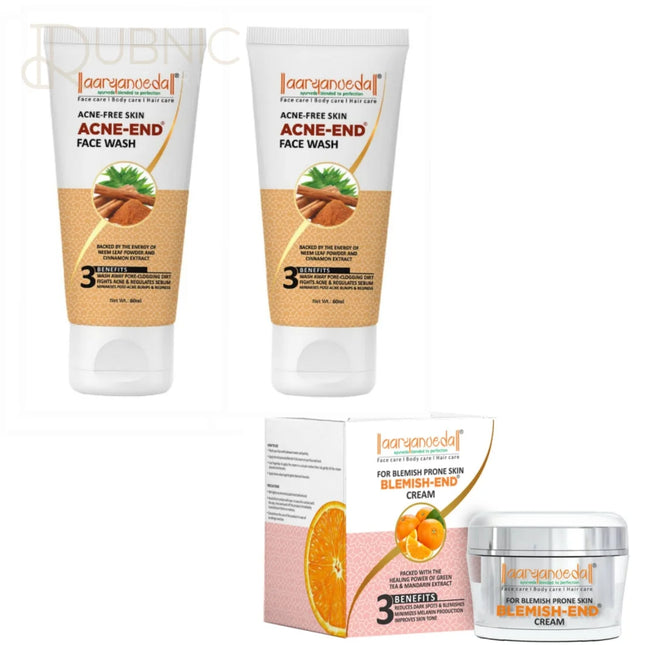 AARYANVEDA Acne-End Face Wash & Blemish-End Cream - face