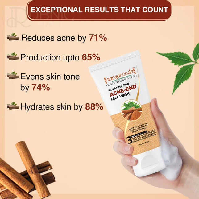 AARYANVEDA Acne-End Face Wash & Blemish-End Cream & Carrot &