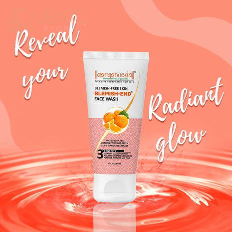 AARYANVEDA Blemish-End Face Wash With Green Tea & Mandarin