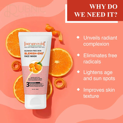 AARYANVEDA Blemish-End Face Wash With Green Tea & Mandarin