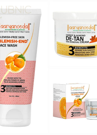 Carrot & Almond De-Tan Massage Cream and Blemish-End Face