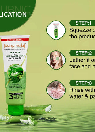 AARYANVEDA Tea Tree With Neem Aloevera Facewash &