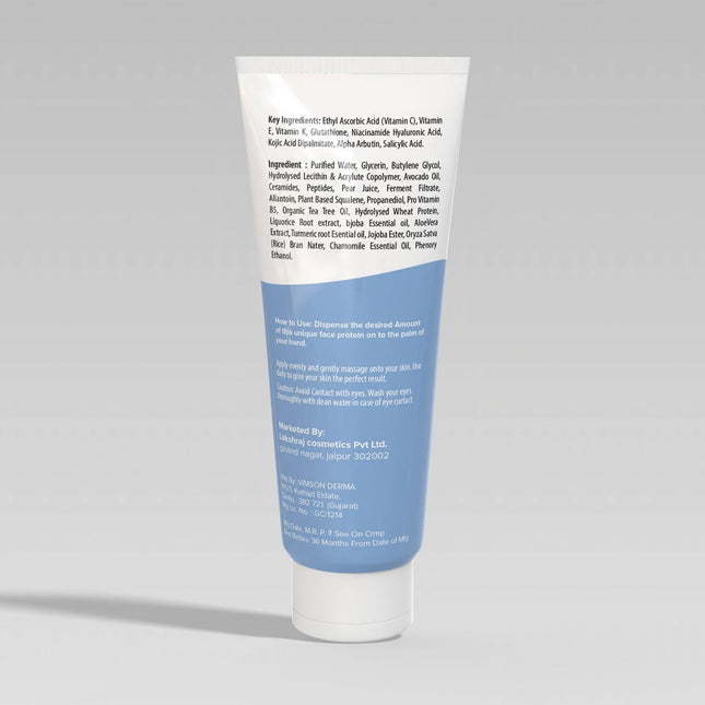 a tube of toothpaste on a gray background