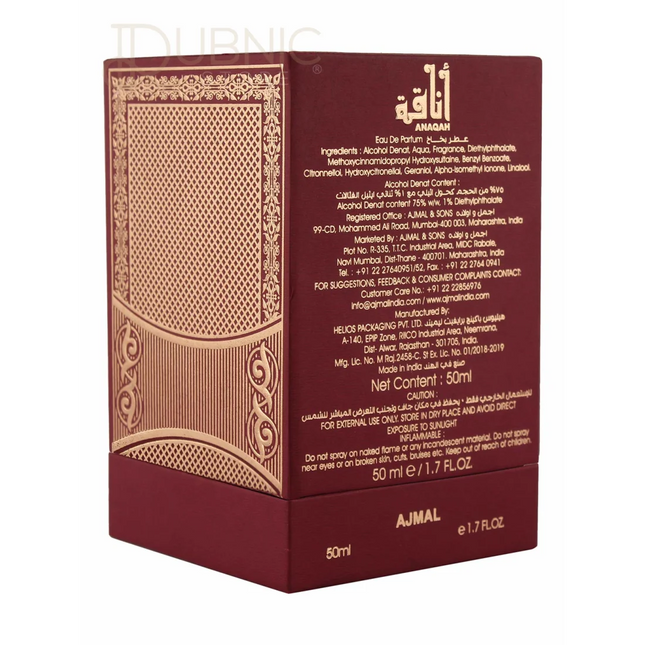 Ajmal Anaqah perfume 50 ml - PERFUME