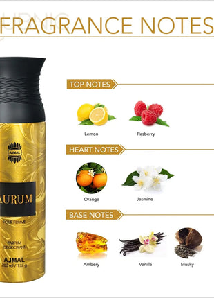 Ajmal Aurum Perfume Deodorant 200ml - BODY SPRAY