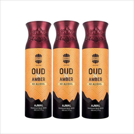 Ajmal Oud Amber Non-Alcoholic Deodorant Body Spray - pack