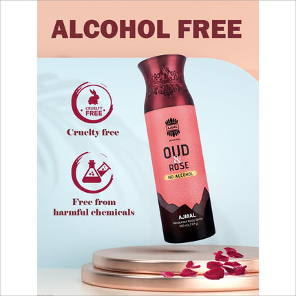 Ajmal Oud Rose Non-Alcoholic Deodorant Body Spray - BODY