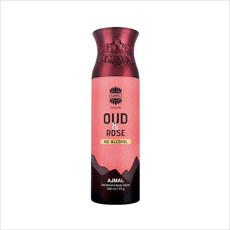 Ajmal Oud Rose Non-Alcoholic Deodorant Body Spray - pack of