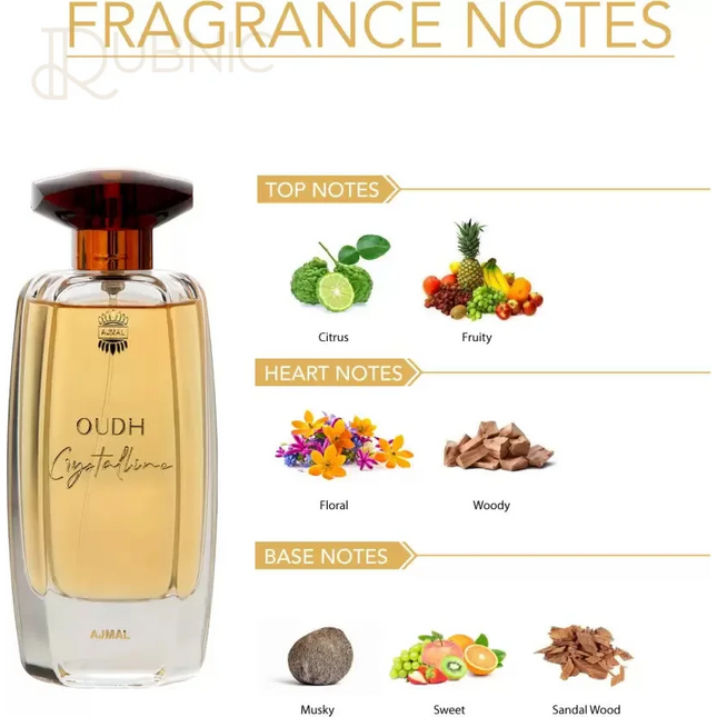 ajmal Oudh Crystalline Perfume 100ml - PERFUME