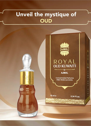 a bottle of royal oud next to a box