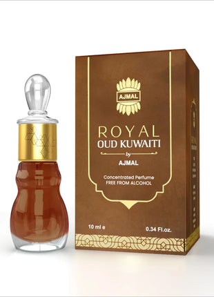 a bottle of royal oud kilwath next to a box