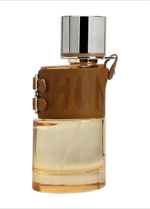 a bottle of perfume on a white background