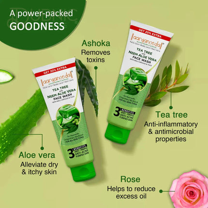 Aryanveda Mix Fruit Face Scrub & 2 PIS Tea Tree With Neem